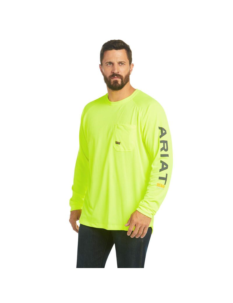 Vêtements De Travail Ariat Rebar Heat Fighter T Shirts Vert Clair Homme | DPA-87252804