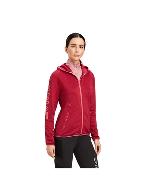 Sweat à Capuche Ariat Byron Full Zip Rouge Femme | LSO-71079101