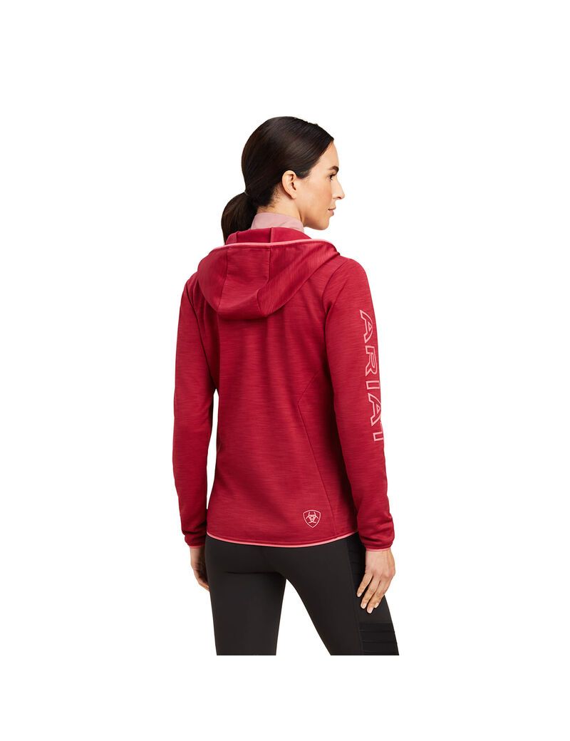 Sweat à Capuche Ariat Byron Full Zip Rouge Femme | LSO-71079101