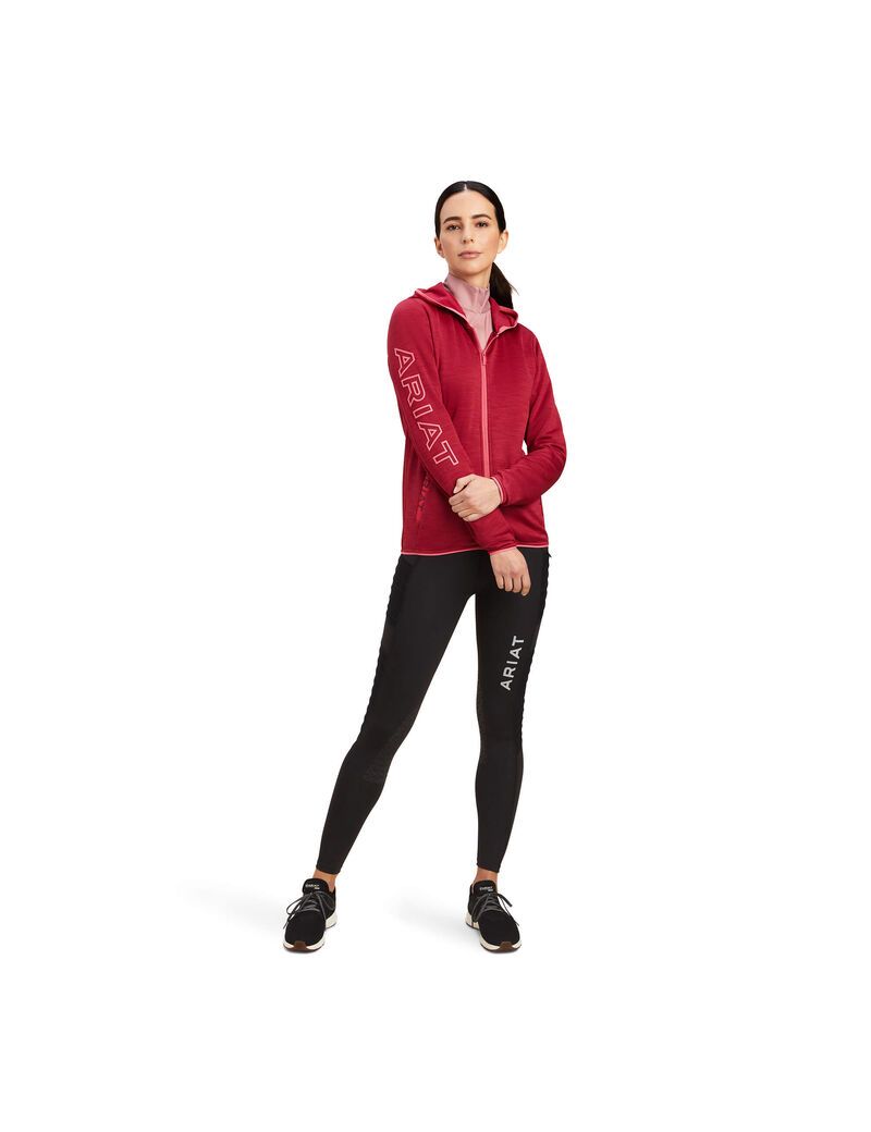 Sweat à Capuche Ariat Byron Full Zip Rouge Femme | LSO-71079101