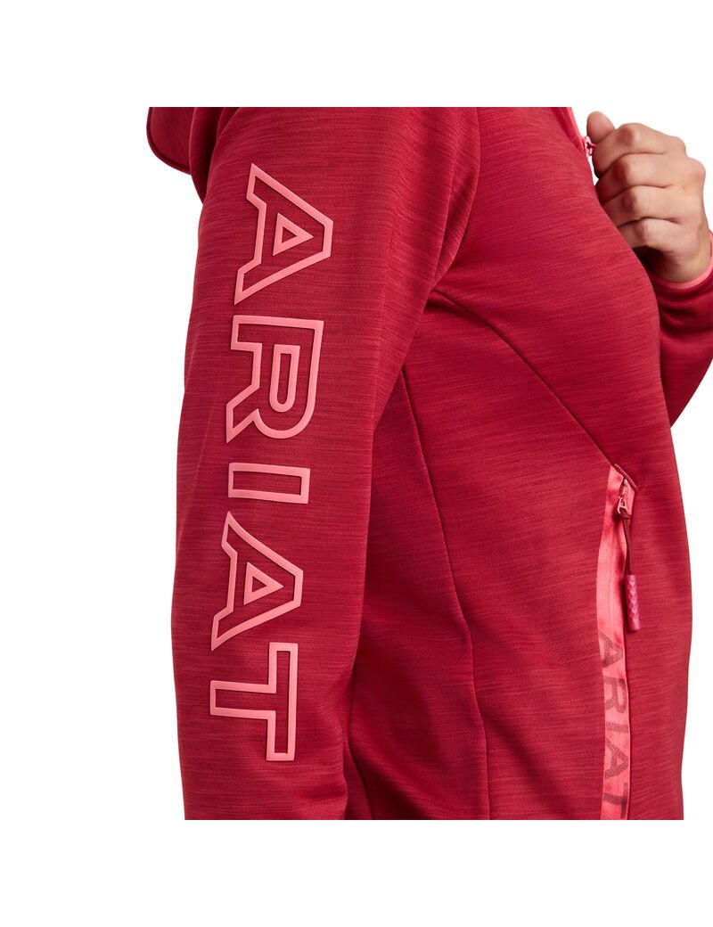 Sweat à Capuche Ariat Byron Full Zip Rouge Femme | LSO-71079101