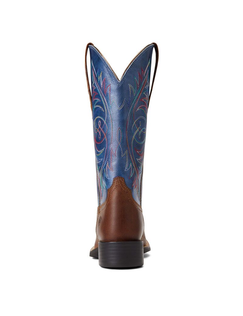 Bottes Western Ariat Round Up Larges Square Embout Stretchfit Marron Femme | XYL-27865835