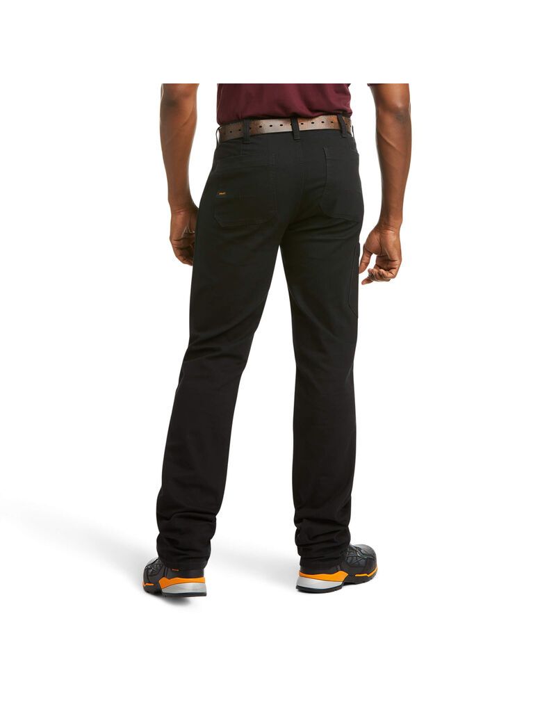 Pantalon Ariat Rebar M4 Low Rise DuraStretch Made Tough Double Front Stackable Droit Leg Noir Homme | OLR-81474039