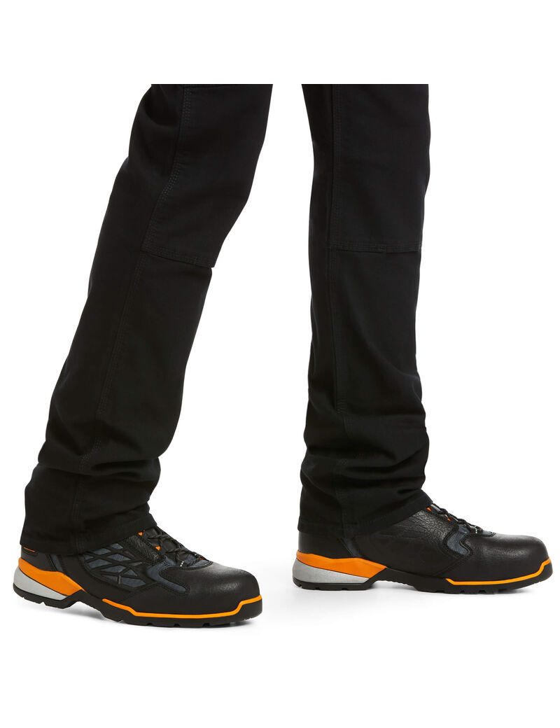 Pantalon Ariat Rebar M4 Low Rise DuraStretch Made Tough Double Front Stackable Droit Leg Noir Homme | OLR-81474039