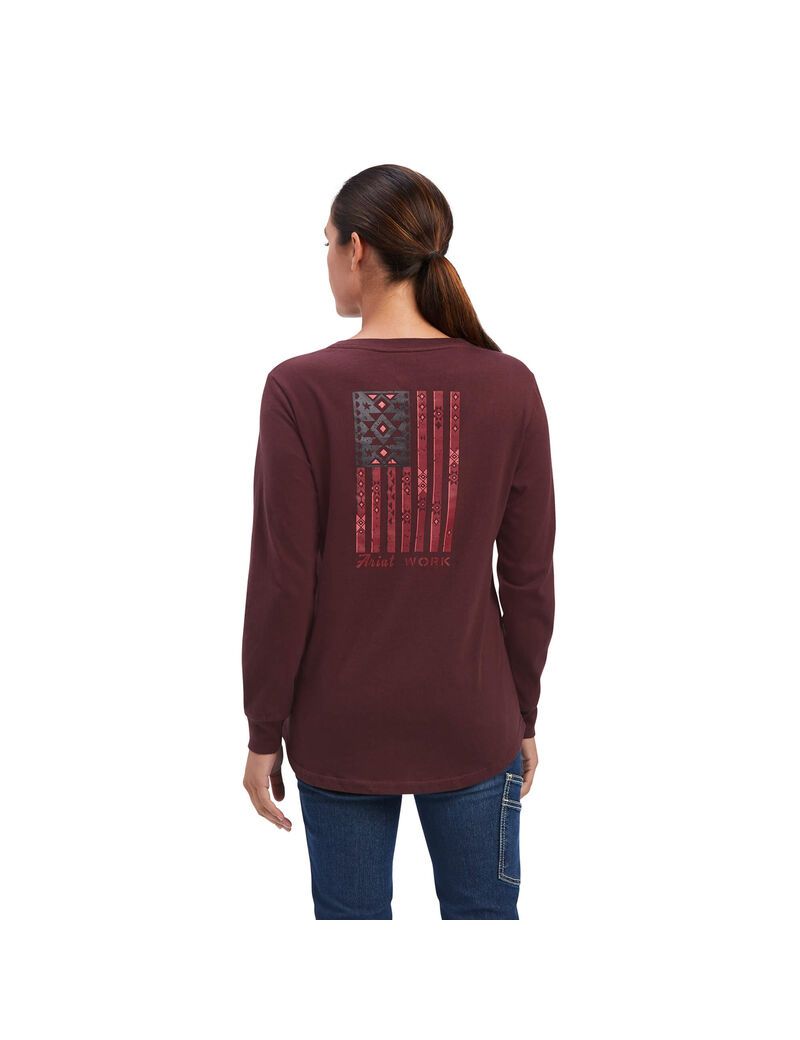 Vêtements De Travail Ariat Rebar Coton Strong SouthWest Graphique T Shirts Chocolat Femme | ROL-86205317