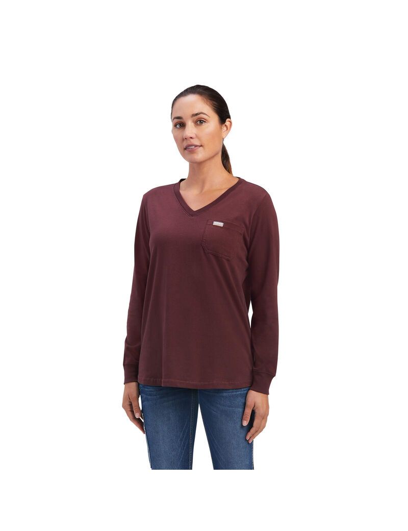 Vêtements De Travail Ariat Rebar Coton Strong SouthWest Graphique T Shirts Chocolat Femme | ROL-86205317