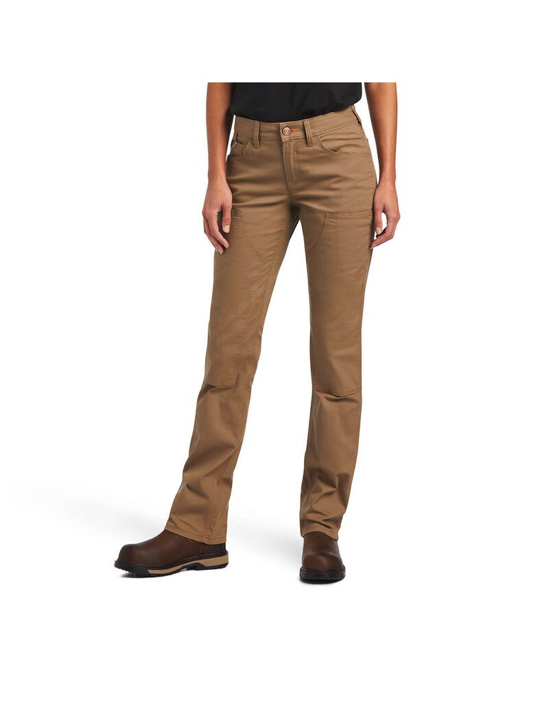 Vêtements De Travail Ariat Rebar DuraStretch Made Tough Double Front Pants Kaki Femme | SHW-73724734