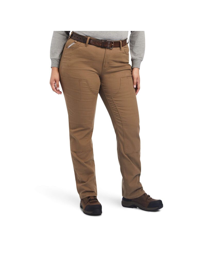 Vêtements De Travail Ariat Rebar DuraStretch Made Tough Double Front Pants Kaki Femme | SHW-73724734