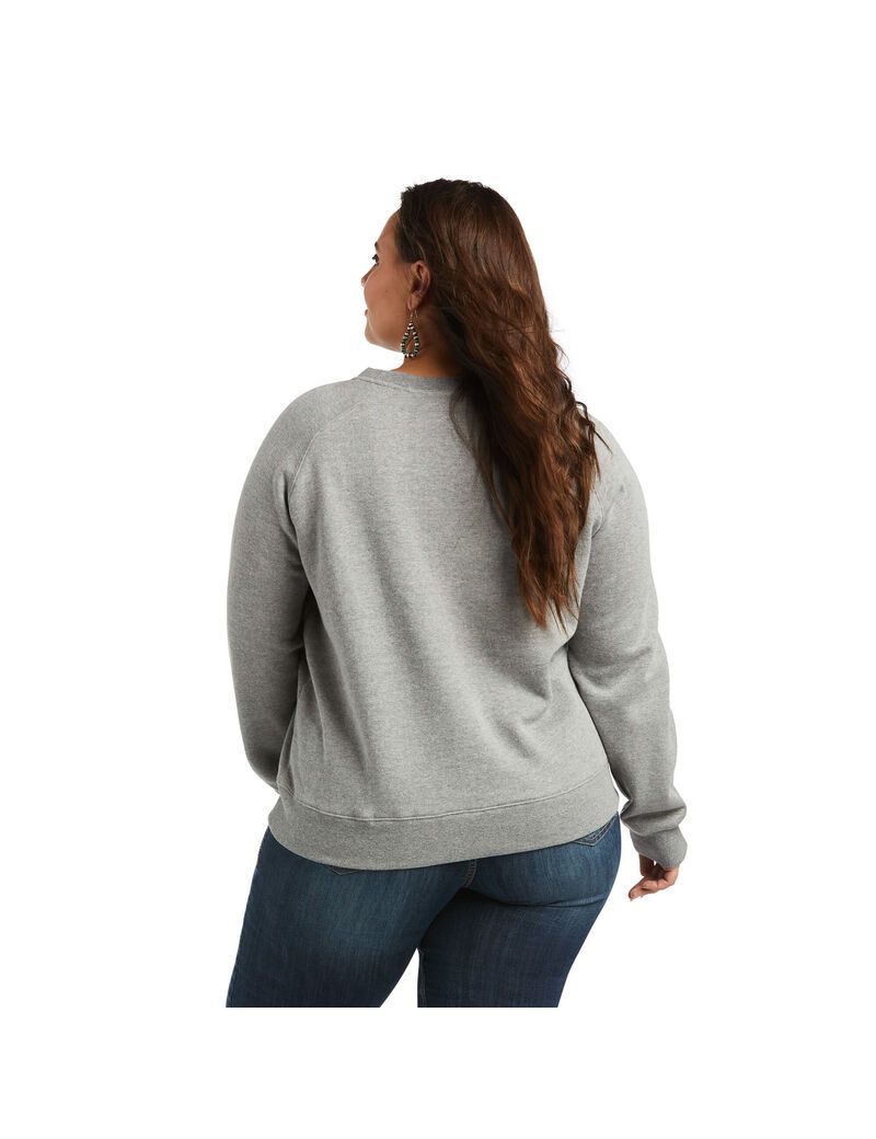 Sweats Ariat REAL Pacific Steerhead Grise Femme | QJW-68620876