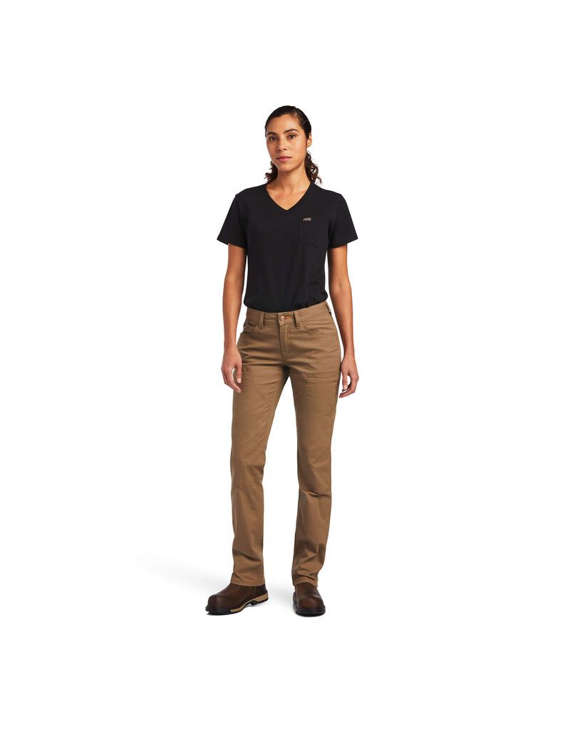 Vêtements De Travail Ariat Rebar DuraStretch Made Tough Double Front Pants Kaki Femme | SHW-73724734