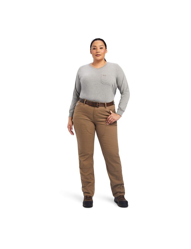 Vêtements De Travail Ariat Rebar DuraStretch Made Tough Double Front Pants Kaki Femme | SHW-73724734