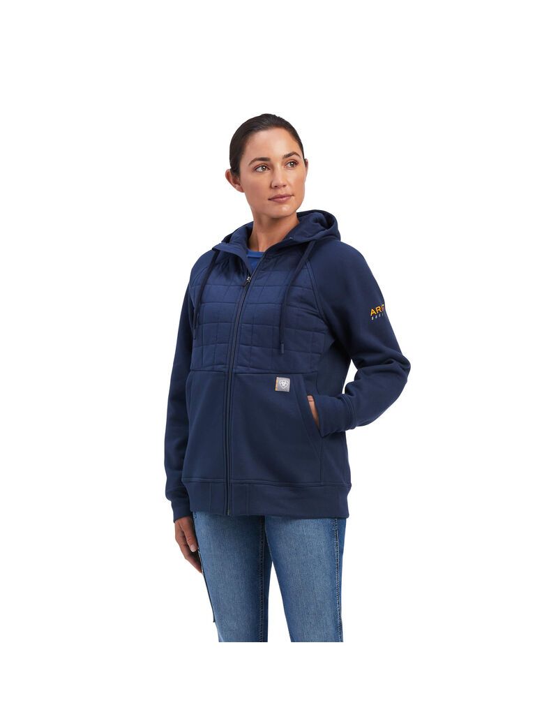 Vêtements De Travail Ariat Rebar Regulator Full Zip Hoodie Indigo Femme | JCA-25550224