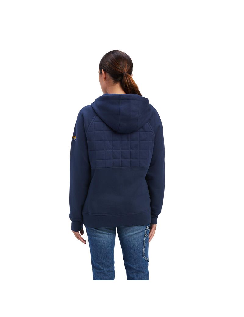 Vêtements De Travail Ariat Rebar Regulator Full Zip Hoodie Indigo Femme | JCA-25550224