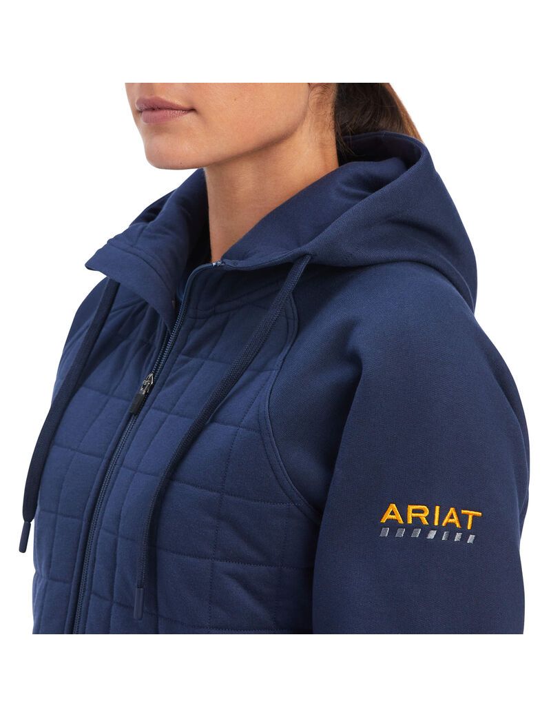 Vêtements De Travail Ariat Rebar Regulator Full Zip Hoodie Indigo Femme | JCA-25550224