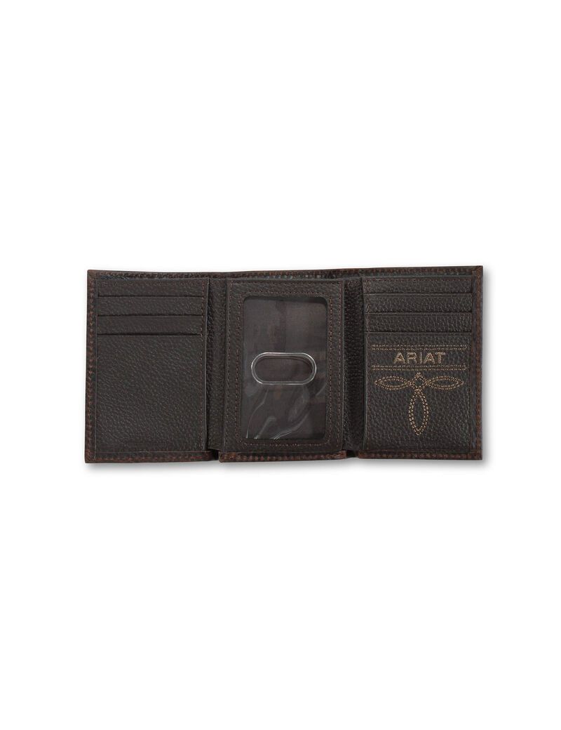 Portefeuilles Ariat Mexico shield trifold Marron Homme | MMT-62113752