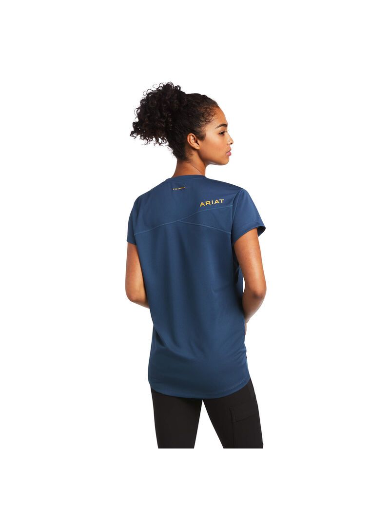 Vêtements De Travail Ariat Rebar Polartec Elite All Season T Shirts Bleu Vert Foncé Femme | QTR-58736567