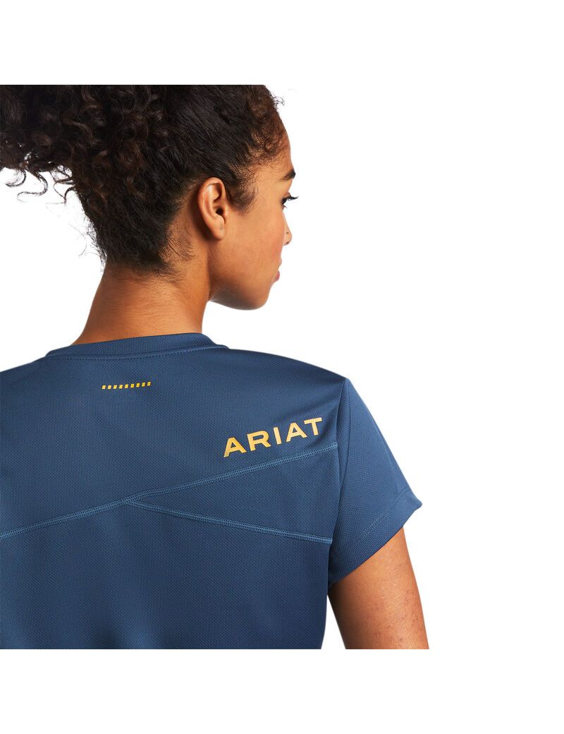 Vêtements De Travail Ariat Rebar Polartec Elite All Season T Shirts Bleu Vert Foncé Femme | QTR-58736567