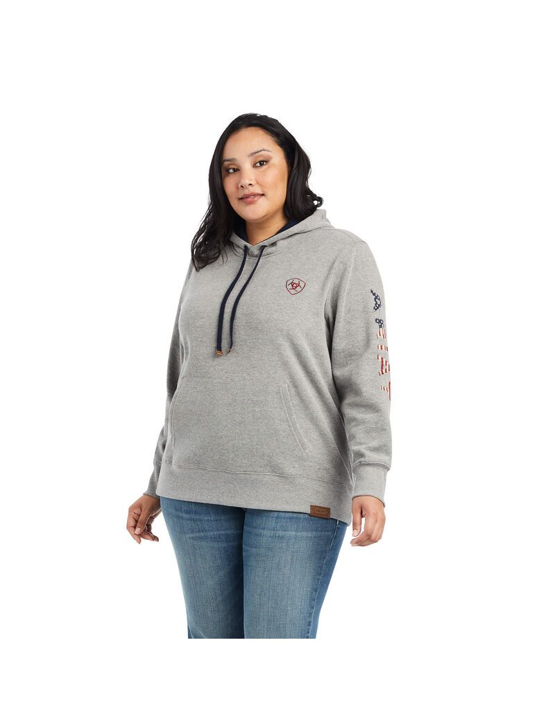 Sweat à Capuche Ariat Thunderbird Chimayo Grise Femme | YGC-26014067