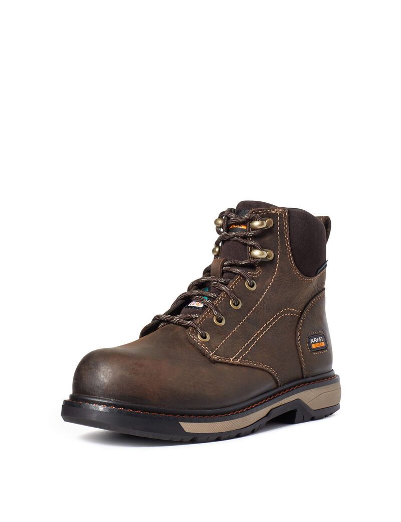 Bottes de Travail Ariat Riveter 6' CSA Imperméables Composite Embout Marron Foncé Femme | UNU-67663454