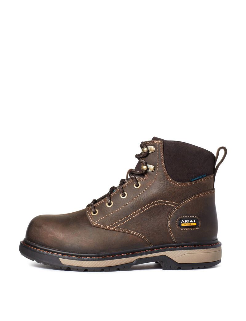 Bottes de Travail Ariat Riveter 6' CSA Imperméables Composite Embout Marron Foncé Femme | UNU-67663454