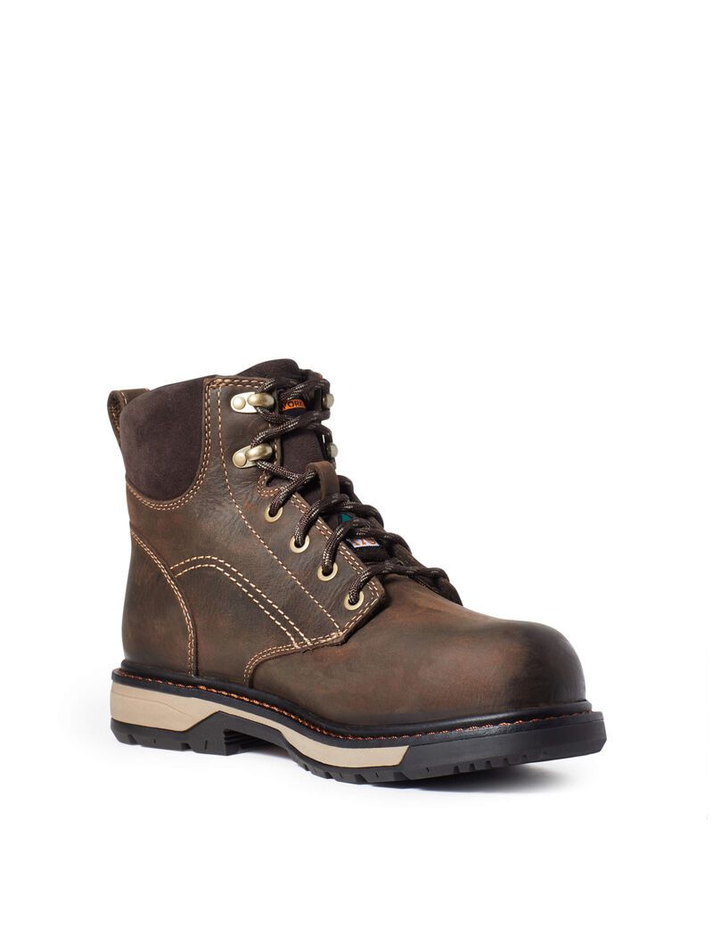 Bottes de Travail Ariat Riveter 6' CSA Imperméables Composite Embout Marron Foncé Femme | UNU-67663454