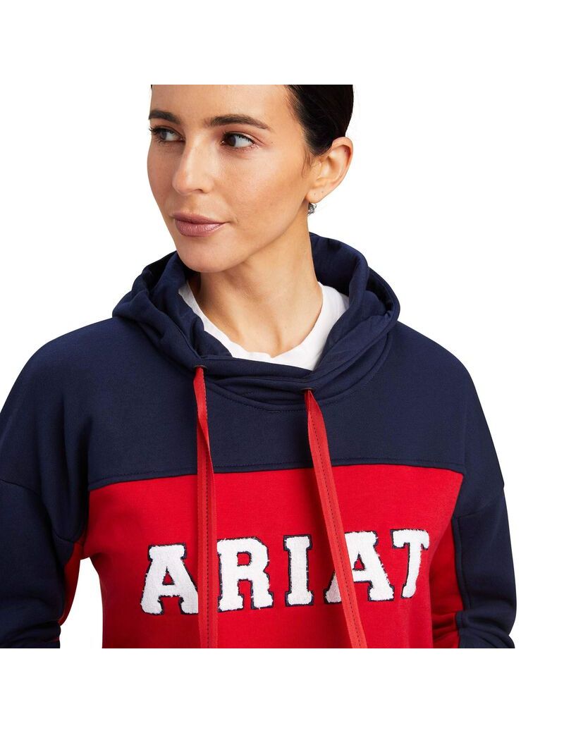 Sweat à Capuche Ariat Rabere Team Bleu Marine Femme | PQB-69277910