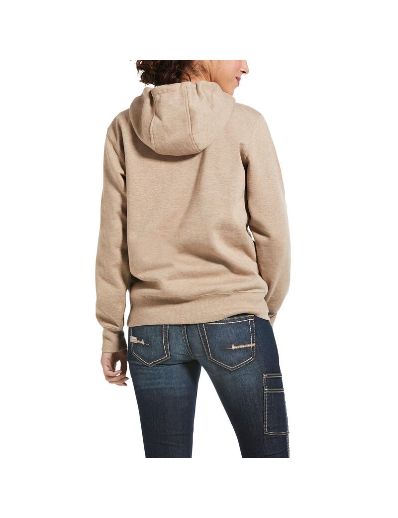 Sweat à Capuche Ariat Rebar Skill Set 1/2 Zip Beige Foncé Femme | UEZ-85584740