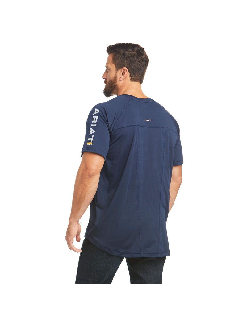 Vêtements De Travail Ariat Rebar Heat Fighter T Shirts Bleu Marine Homme | HMW-28062010