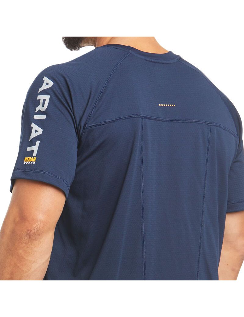 Vêtements De Travail Ariat Rebar Heat Fighter T Shirts Bleu Marine Homme | HMW-28062010