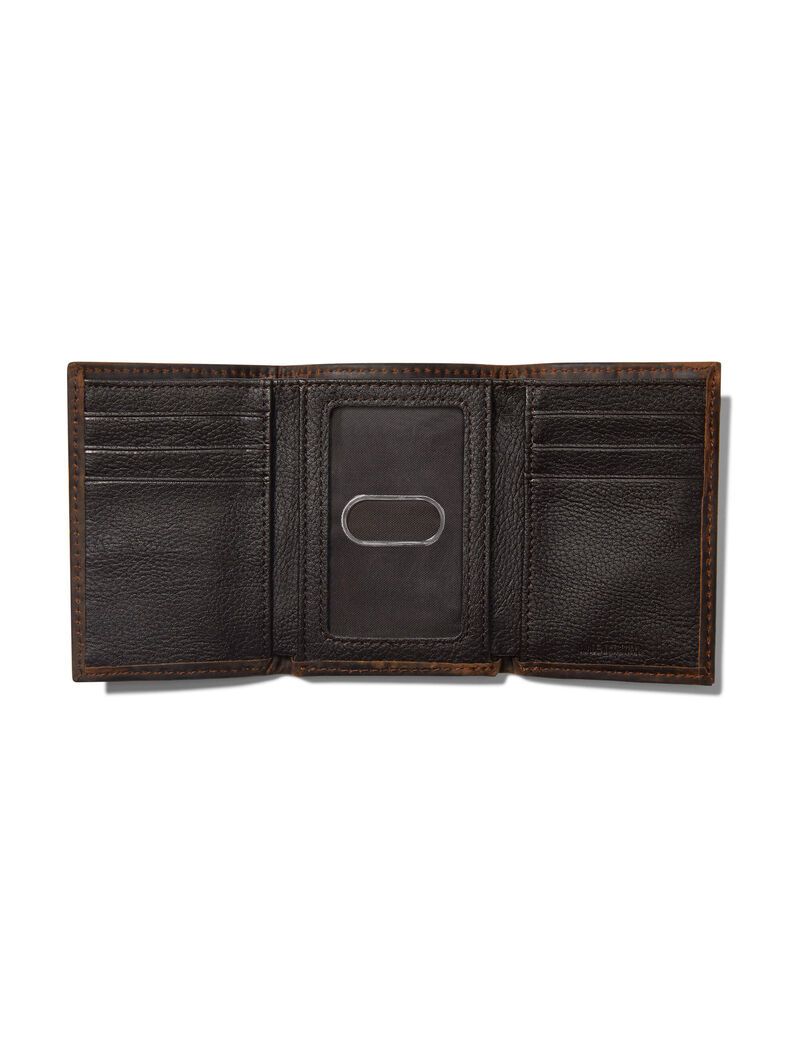 Portefeuilles Ariat Tan Shield Brown Fabric Trifold Marron Homme | JBF-21468516