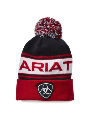 Chapeaux Ariat Team Beanie Bleu Marine Rouge Femme | HKK-76923721