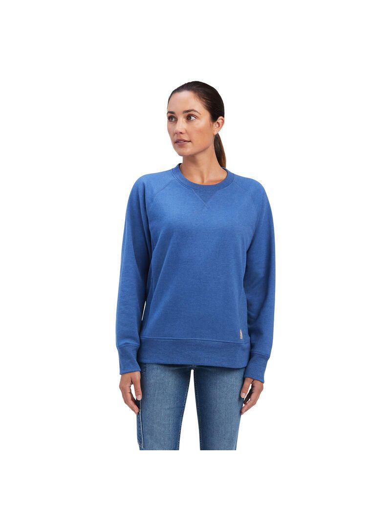 Vêtements De Travail Ariat Rebar Workman Washed Fleece Sweatshirt Bleu Marine Femme | LIH-34937083