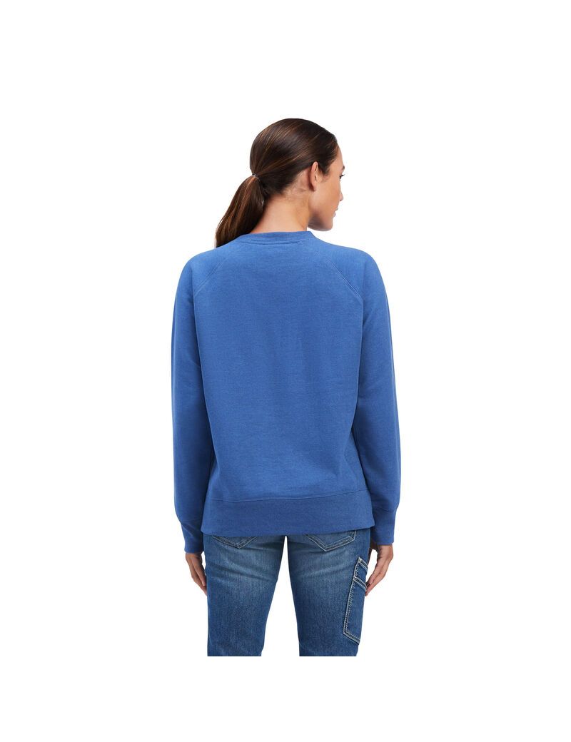 Vêtements De Travail Ariat Rebar Workman Washed Fleece Sweatshirt Bleu Marine Femme | LIH-34937083