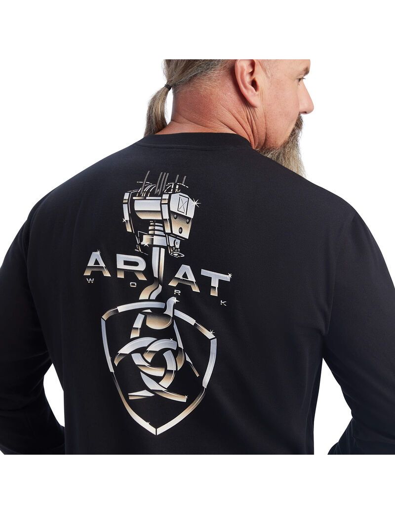 Vêtements De Travail Ariat Rebar Heavy Lifting T Shirts Noir Homme | XZN-08652531