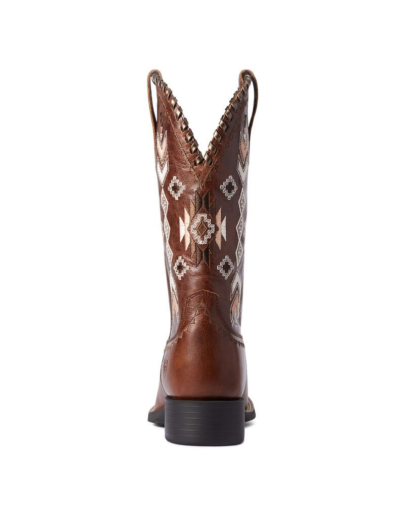 Bottes Western Ariat Round Up Skyler Marron Femme | QWI-05109179