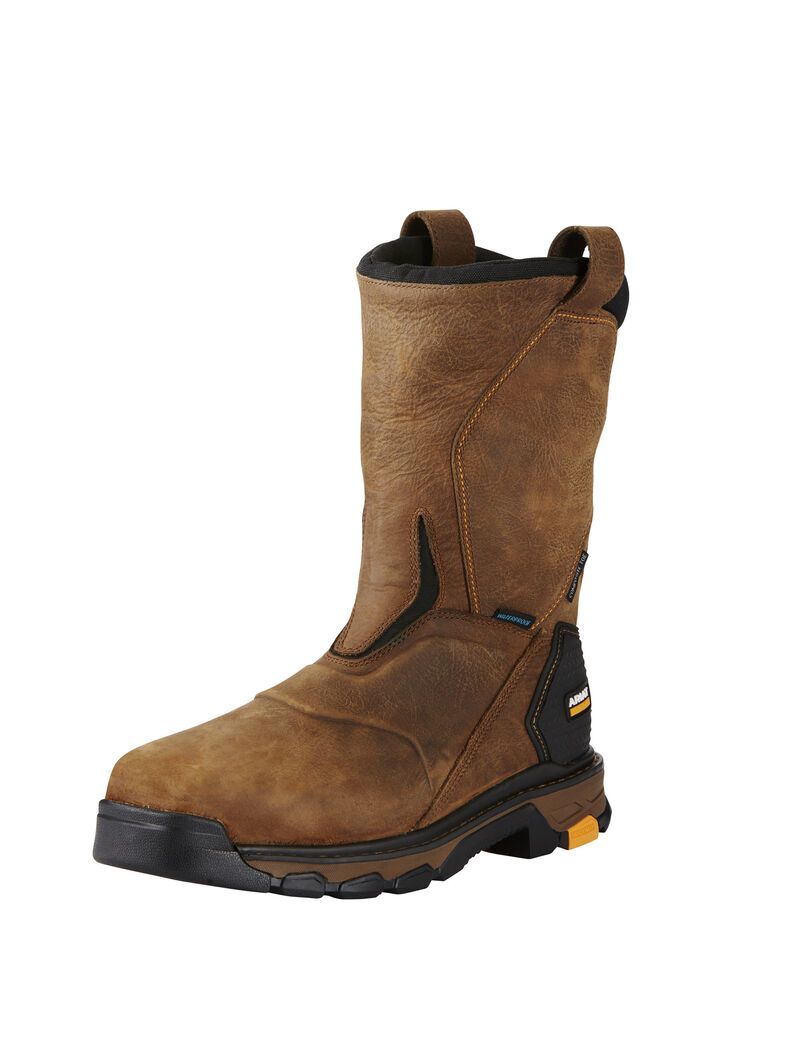 Bottes Imperméables Ariat Intrepid Pull-On Composite Embout Travail Marron Homme | FED-85666172