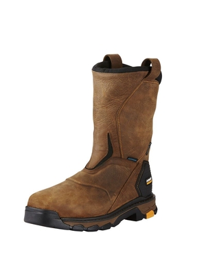 Bottes Imperméables Ariat Intrepid Pull-On Composite Embout Travail Marron Homme | FED-85666172