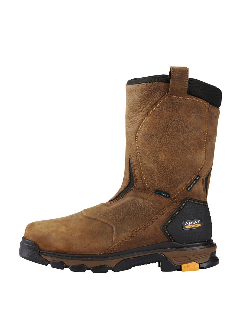 Bottes Imperméables Ariat Intrepid Pull-On Composite Embout Travail Marron Homme | FED-85666172