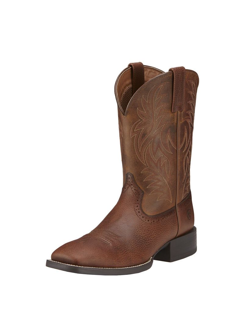 Bottes Western Ariat Sport Larges Square Embout Marron Homme | OWS-63641012