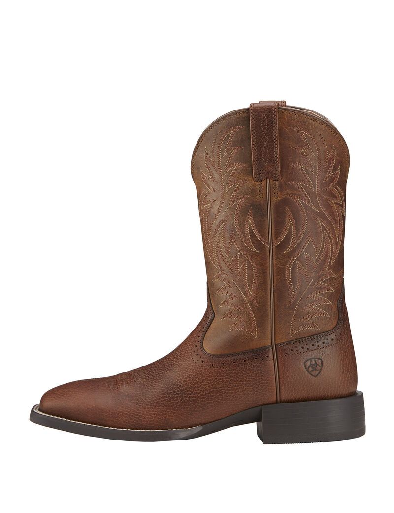 Bottes Western Ariat Sport Larges Square Embout Marron Homme | OWS-63641012