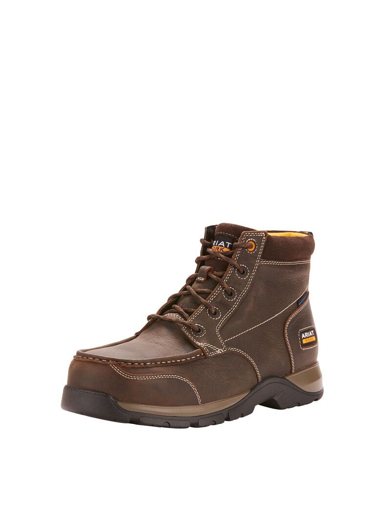 Bottes Imperméables Ariat Edge LTE Chukka Composite Embout Travail Marron Foncé Homme | TBX-08934046