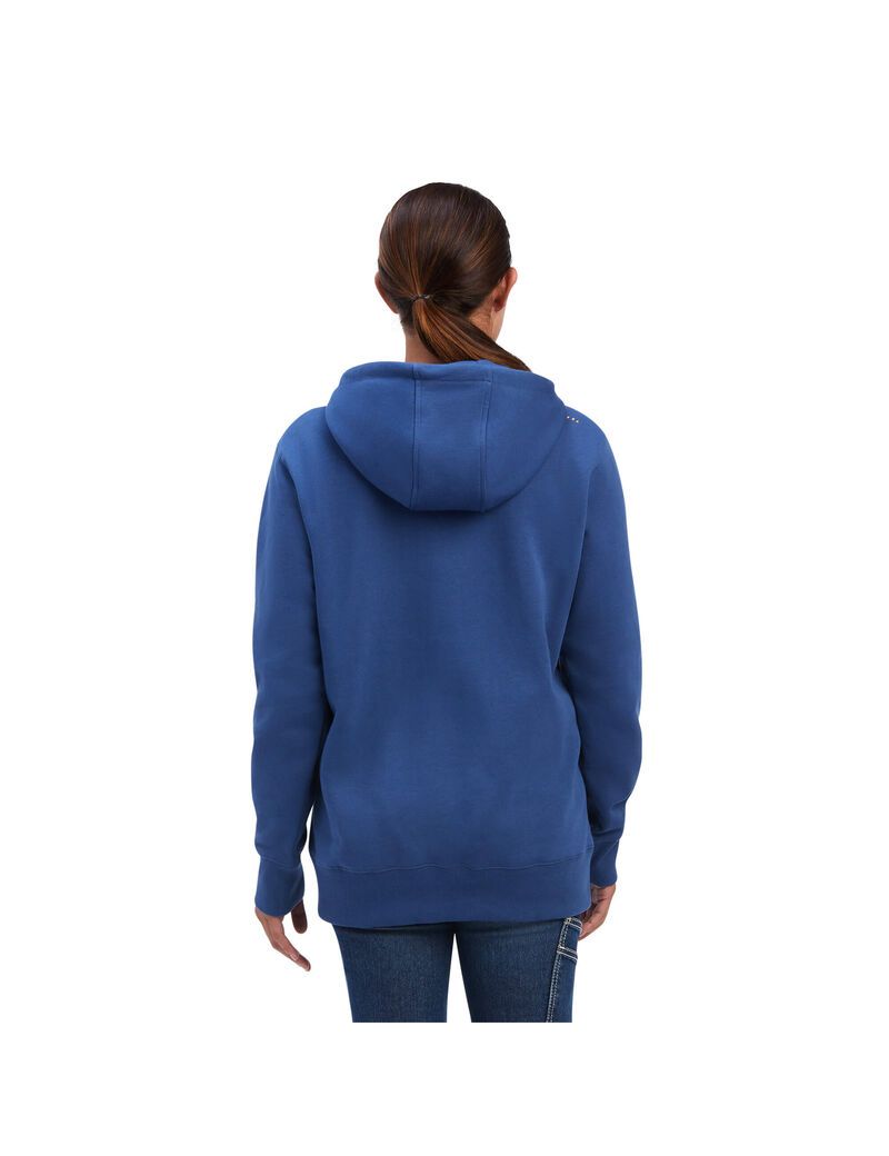 Vêtements De Travail Ariat Rebar Skill Set 1/2 Zip Hoodie Bleu Marine Femme | UZR-80122906