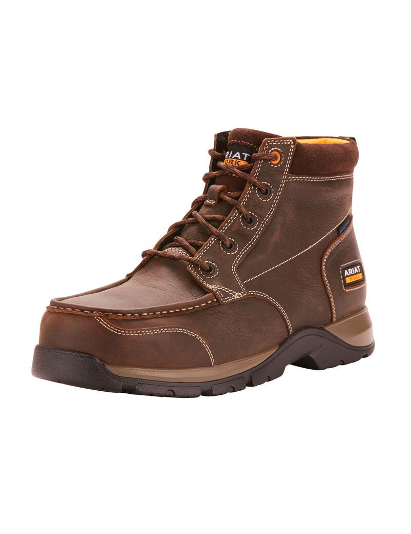 Bottes Imperméables Ariat Edge LTE Chukka Composite Embout Travail Marron Foncé Homme | TBX-08934046