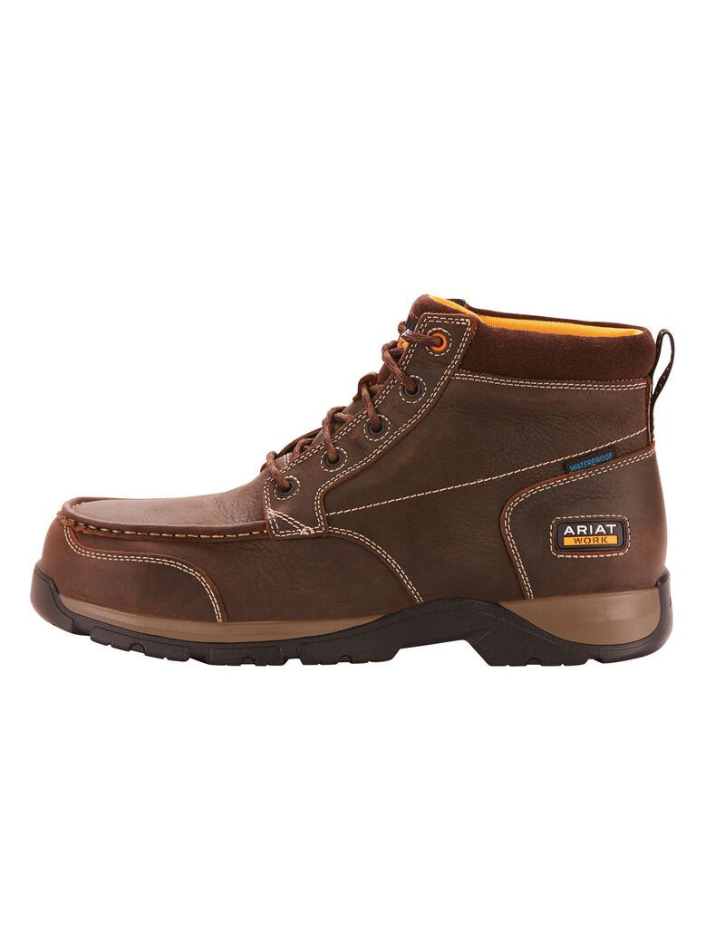 Bottes Imperméables Ariat Edge LTE Chukka Composite Embout Travail Marron Foncé Homme | TBX-08934046