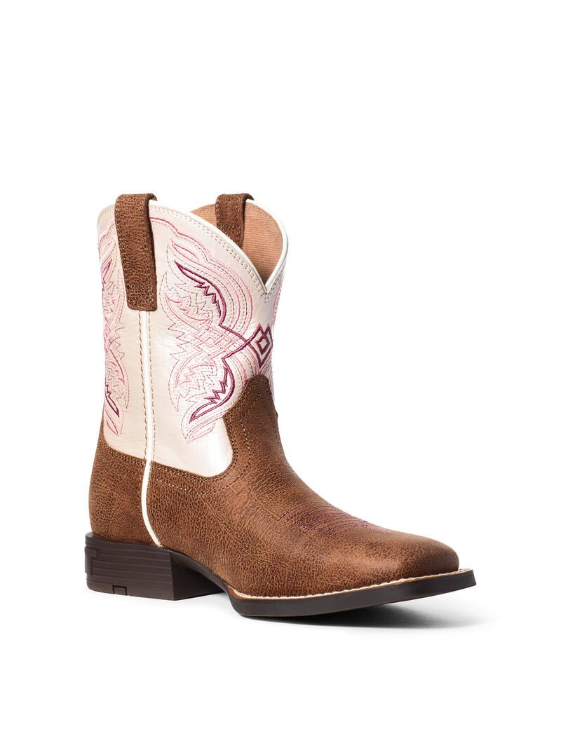 Bottes Western Ariat Double Kicker Marron Enfant | DUI-36599686