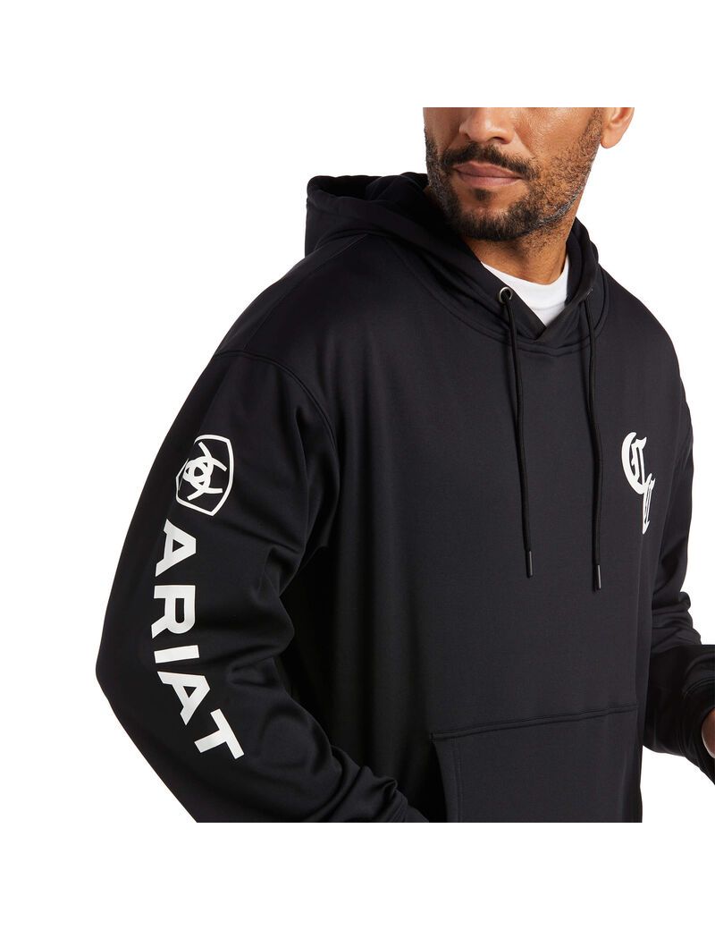 Sweat à Capuche Ariat Compton Cowboys Tek Noir Homme | MJT-52588381