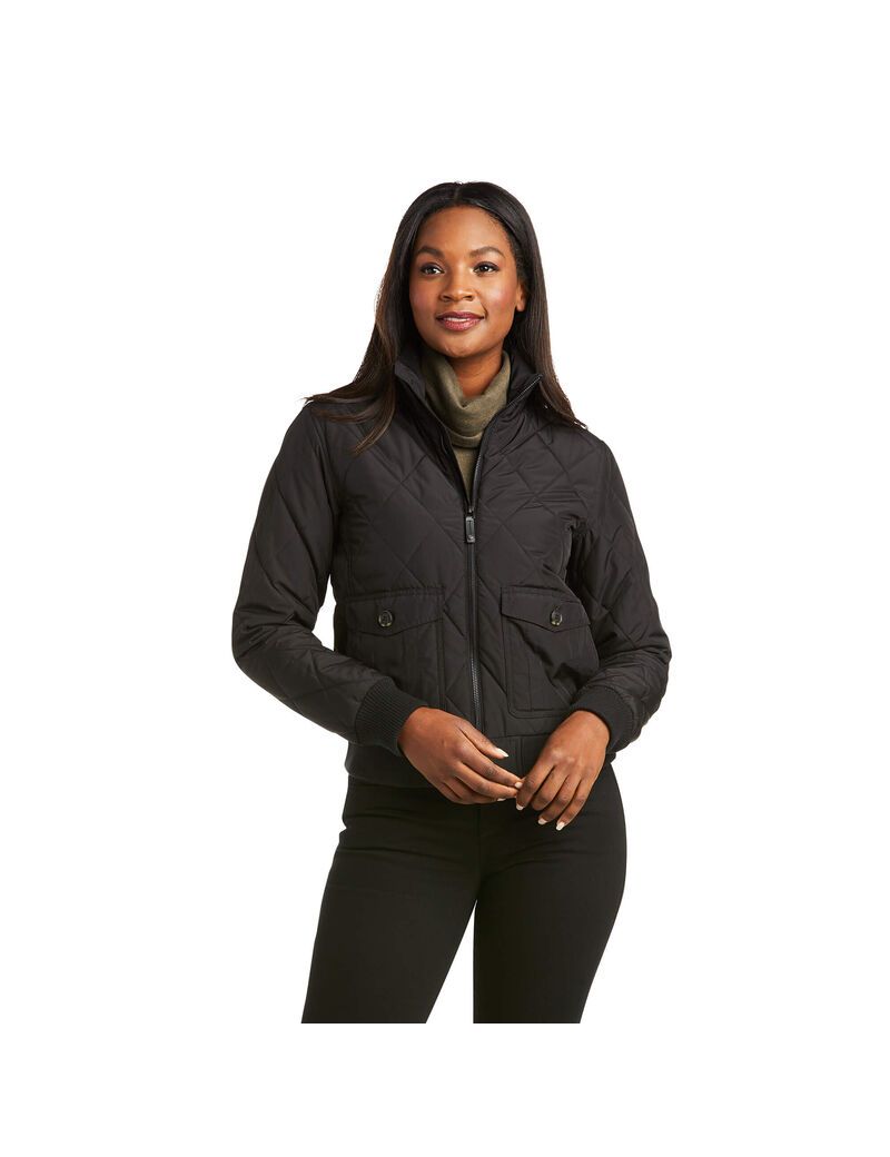 Vestes Ariat Atlas Bomber Noir Femme | HUZ-52018118