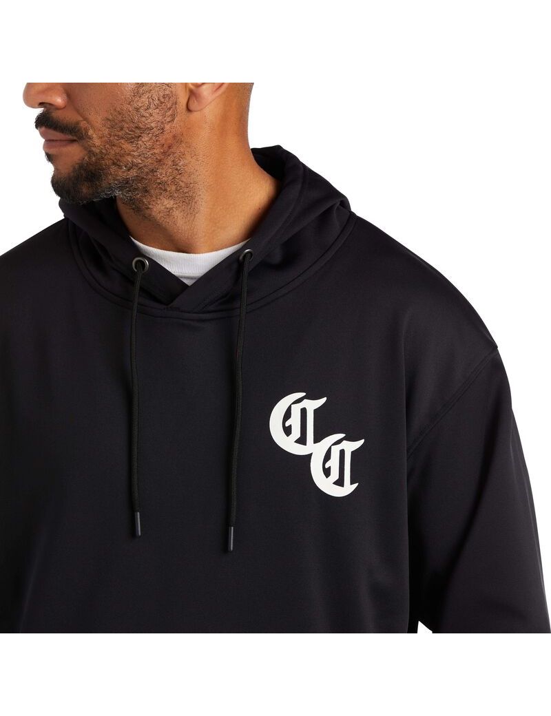 Sweat à Capuche Ariat Compton Cowboys Tek Noir Homme | MJT-52588381