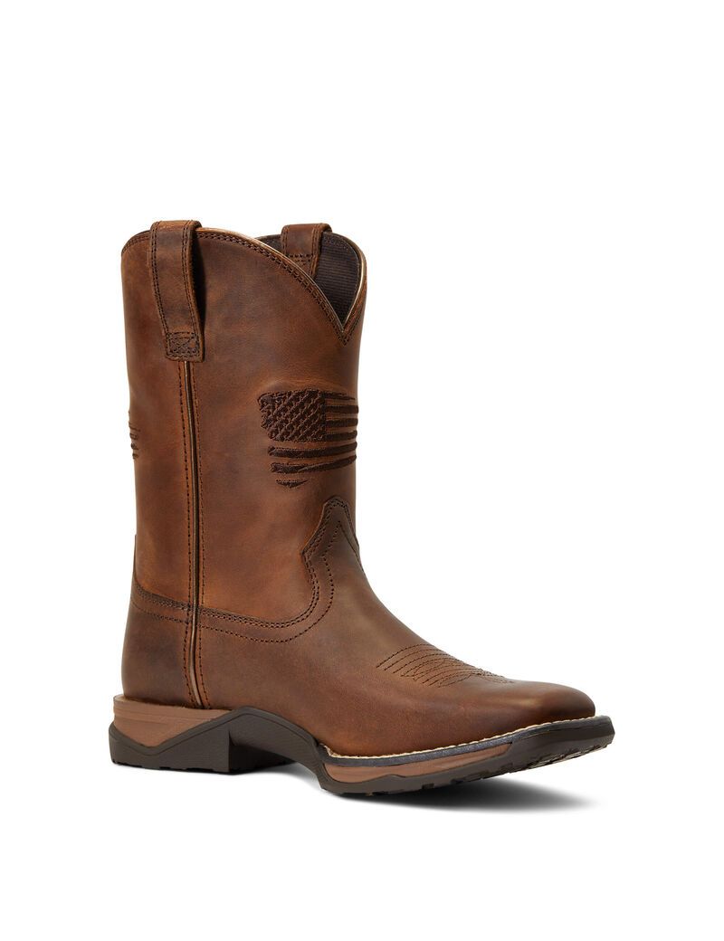 Bottes Western Ariat Anthem Patriot Marron Enfant | RGO-21151344