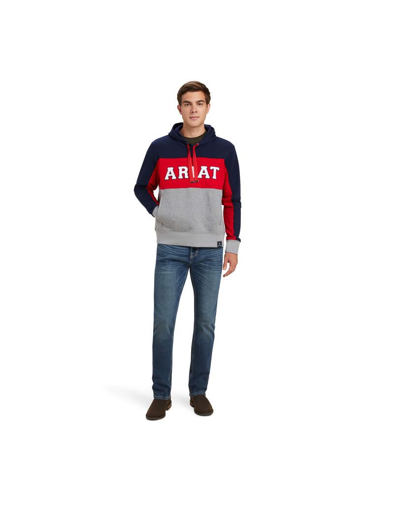 Sweat à Capuche Ariat Rabere Team Bleu Marine Homme | ZLJ-17540983